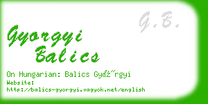 gyorgyi balics business card